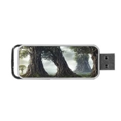 Trees Forest Woods Drawing Fantasy Dream Portable Usb Flash (two Sides) by Uceng