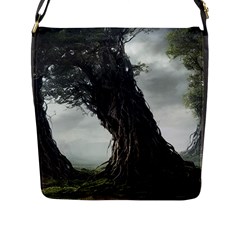 Trees Forest Woods Drawing Fantasy Dream Flap Closure Messenger Bag (l) by Uceng