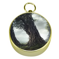 Trees Forest Woods Drawing Fantasy Dream Gold Compasses by Uceng