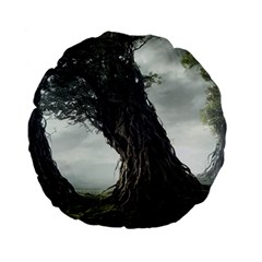 Trees Forest Woods Drawing Fantasy Dream Standard 15  Premium Flano Round Cushions by Uceng