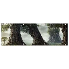 Trees Forest Woods Drawing Fantasy Dream Banner And Sign 9  X 3  by Uceng