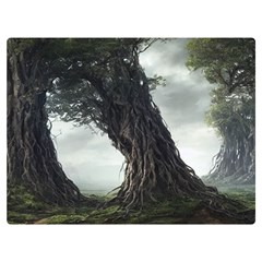 Trees Forest Woods Drawing Fantasy Dream Flano Blanket (extra Small)