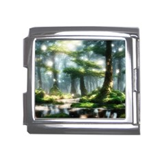 Forest Wood Nature Lake Swamp Water Trees Mega Link Italian Charm (18mm) by Uceng