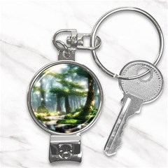 Forest Wood Nature Lake Swamp Water Trees Nail Clippers Key Chain by Uceng