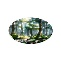 Forest Wood Nature Lake Swamp Water Trees Sticker (oval) by Uceng