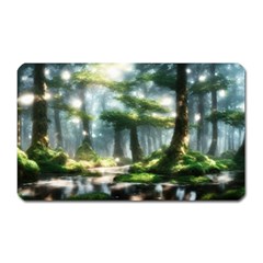 Forest Wood Nature Lake Swamp Water Trees Magnet (rectangular) by Uceng