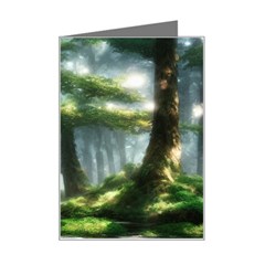 Forest Wood Nature Lake Swamp Water Trees Mini Greeting Card by Uceng