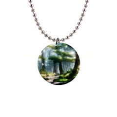 Forest Wood Nature Lake Swamp Water Trees 1  Button Necklace by Uceng