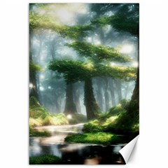 Forest Wood Nature Lake Swamp Water Trees Canvas 12  X 18  by Uceng