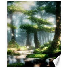 Forest Wood Nature Lake Swamp Water Trees Canvas 16  X 20  by Uceng