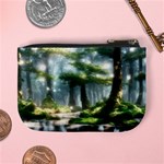 Forest Wood Nature Lake Swamp Water Trees Mini Coin Purse Back