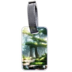 Forest Wood Nature Lake Swamp Water Trees Luggage Tag (two Sides) by Uceng