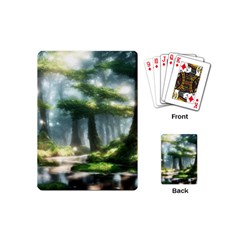 Forest Wood Nature Lake Swamp Water Trees Playing Cards Single Design (mini) by Uceng