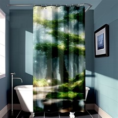 Forest Wood Nature Lake Swamp Water Trees Shower Curtain 36  X 72  (stall)  by Uceng