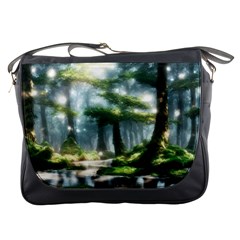 Forest Wood Nature Lake Swamp Water Trees Messenger Bag by Uceng