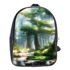 Forest Wood Nature Lake Swamp Water Trees School Bag (xl) by Uceng