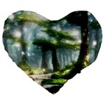 Forest Wood Nature Lake Swamp Water Trees Large 19  Premium Heart Shape Cushions Front