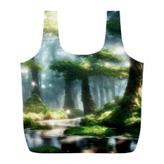 Forest Wood Nature Lake Swamp Water Trees Full Print Recycle Bag (l) by Uceng