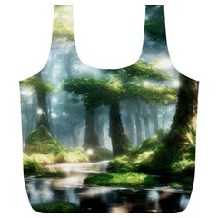 Forest Wood Nature Lake Swamp Water Trees Full Print Recycle Bag (xl) by Uceng