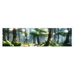 Forest Wood Nature Lake Swamp Water Trees Oblong Satin Scarf (16  X 60 ) by Uceng