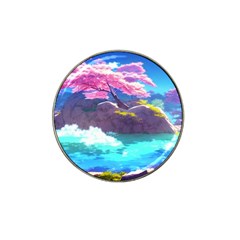 Fantasy Japan Mountains Cherry Blossoms Nature Hat Clip Ball Marker by Uceng