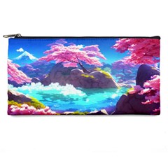 Fantasy Japan Mountains Cherry Blossoms Nature Pencil Case by Uceng