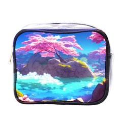 Fantasy Japan Mountains Cherry Blossoms Nature Mini Toiletries Bag (one Side) by Uceng