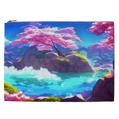 Fantasy Japan Mountains Cherry Blossoms Nature Cosmetic Bag (xxl) by Uceng