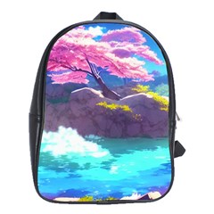 Fantasy Japan Mountains Cherry Blossoms Nature School Bag (xl) by Uceng