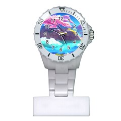 Fantasy Japan Mountains Cherry Blossoms Nature Plastic Nurses Watch by Uceng