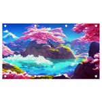 Fantasy Japan Mountains Cherry Blossoms Nature Banner and Sign 7  x 4  Front