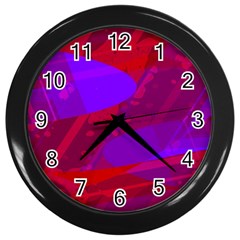 Background Pattern Purple Texture Design Wallpaper Wall Clock (black) by Uceng