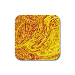 Red Yellow Abstract Wallpapers Abstracts Liquids Rubber Coaster (square) by Uceng