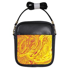 Red Yellow Abstract Wallpapers Abstracts Liquids Girls Sling Bag by Uceng