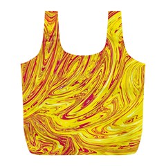 Red Yellow Abstract Wallpapers Abstracts Liquids Full Print Recycle Bag (l) by Uceng