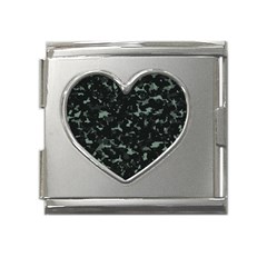 Pattern Texture Army Military Background Mega Link Heart Italian Charm (18mm) by Uceng