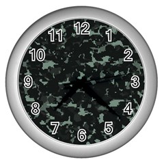 Pattern Texture Army Military Background Wall Clock (silver) by Uceng