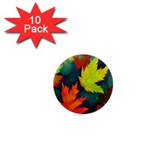 Leaves Foliage Autumn Nature Forest Fall 1  Mini Magnet (10 Pack)  by Uceng