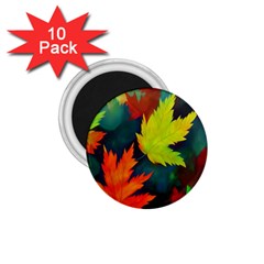 Leaves Foliage Autumn Nature Forest Fall 1 75  Magnets (10 Pack)  by Uceng