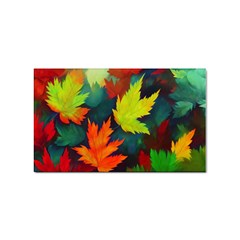 Leaves Foliage Autumn Nature Forest Fall Sticker Rectangular (10 Pack) by Uceng