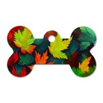 Leaves Foliage Autumn Nature Forest Fall Dog Tag Bone (Two Sides) Back