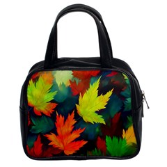 Leaves Foliage Autumn Nature Forest Fall Classic Handbag (two Sides) by Uceng