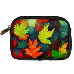 Leaves Foliage Autumn Nature Forest Fall Digital Camera Leather Case by Uceng