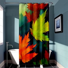 Leaves Foliage Autumn Nature Forest Fall Shower Curtain 36  X 72  (stall)  by Uceng