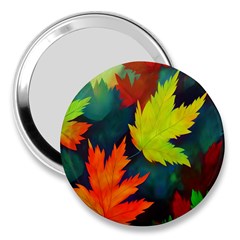 Leaves Foliage Autumn Nature Forest Fall 3  Handbag Mirrors by Uceng