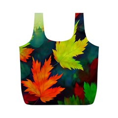 Leaves Foliage Autumn Nature Forest Fall Full Print Recycle Bag (m) by Uceng