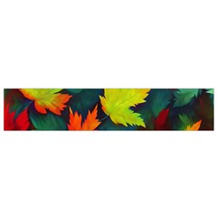 Leaves Foliage Autumn Nature Forest Fall Small Flano Scarf by Uceng