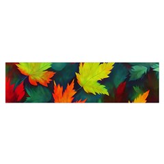 Leaves Foliage Autumn Nature Forest Fall Oblong Satin Scarf (16  X 60 ) by Uceng