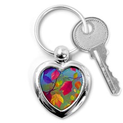 Leaves Foliage Autumn Branch Trees Nature Forest Key Chain (heart) by Uceng