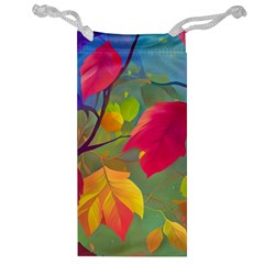 Leaves Foliage Autumn Branch Trees Nature Forest Jewelry Bag by Uceng